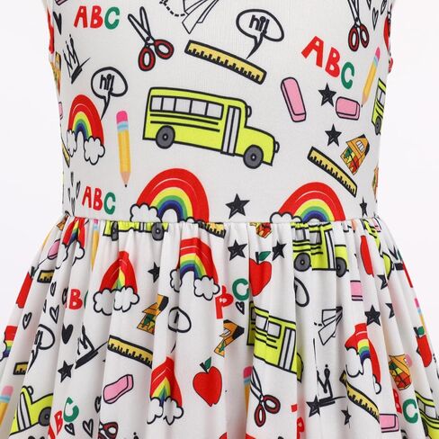 ODOLDI Kids Girls Back to School Dress Peter Pan Collar Ruffle Dress Casual Sundress for School Party 3-7 Years in Saudi Arabia