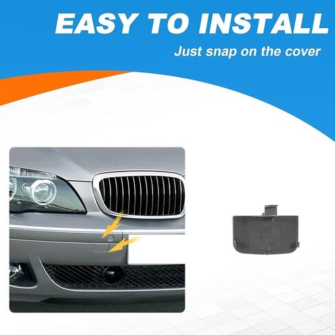 غطاء خطاف السحب الأمامي قبعة السحب قطر العين الملاءمة لـ BMW 7 Series E65 E66 750LI 760LI 2006 2007 2008 (Carbon Black) 51117135569 in Saudi Arabia