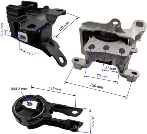 3pcs محرك المحرك و Trans Mount Set ملاءمة لـ Mazda 2 L4-1.5L 2018 / Scion IA L4-1.5L 2016 / Yaris IA L4-1.5L 2017 2018 مع Trans Mount for A42066 A4456 A4460 ، D10G39070A ، 12371-WB001،12305-WB002 in Kuwait