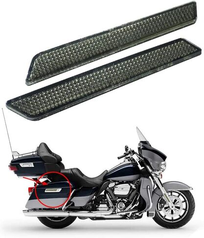 Saddlebag Reflector Inserts Motorcycle Latch Cover Reflectors Fit for Harley Touring 2014-2024 (Color:Smoke) in Saudi Arabia