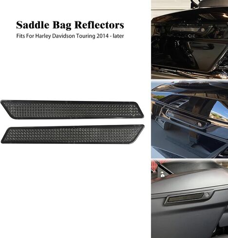 Saddlebag Reflector Inserts Motorcycle Latch Cover Reflectors Fit for Harley Touring 2014-2024 (Color:Smoke) in Saudi Arabia