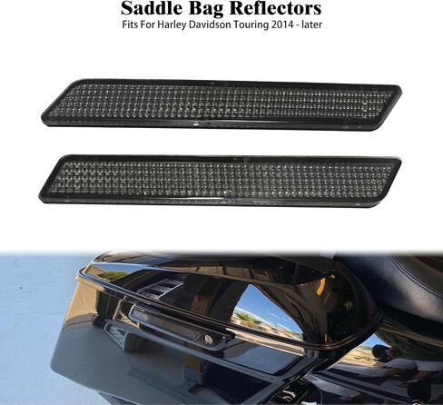 Saddlebag Reflector Inserts Motorcycle Latch Cover Reflectors Fit for Harley Touring 2014-2024 (Color:Smoke) in Saudi Arabia