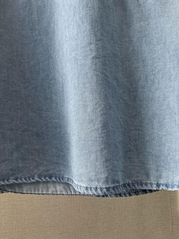 utcoco Denim Dress for Women 2025 Casual Tulle Short Sleeve Button Jean Midi Dress with Pockets in Saudi Arabia