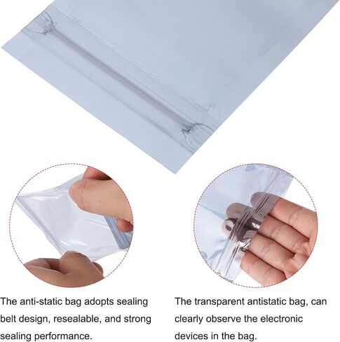 MECCANIXITY Anti Static Bags Shielding Bag 50pcs 4x6.3inch(10x16cm) Resealable with Labels for Hard Drive HDD SSD PCB Board in Saudi Arabia