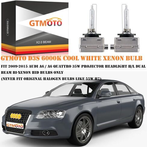 for 2009 2010 2011 2012 2013 2014 2015 Audi A6 A7 HID Headlight with D3S Xenon Bulb Only, Quattro Headlamp N10721801 N10721805 OEM 35W D3SC1, 6000K Bright White Bi-xenon Lights, Pack of 2 in Saudi Arabia