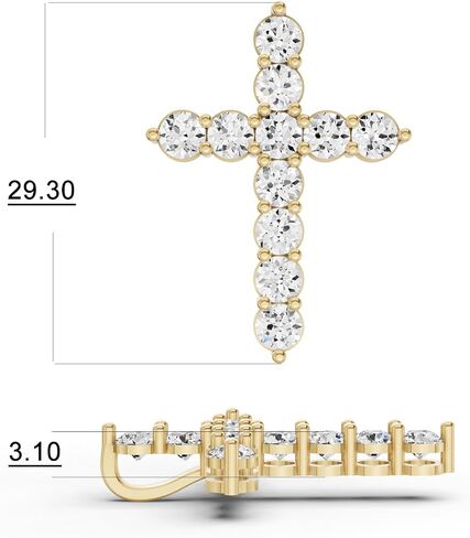 TimeLess Classics 0.50-3 CTW Cross Pendant Necklace With Lab-Grown Diamond in 14K Gold | Color E-F | Clarity VS1-VS2 in Kuwait