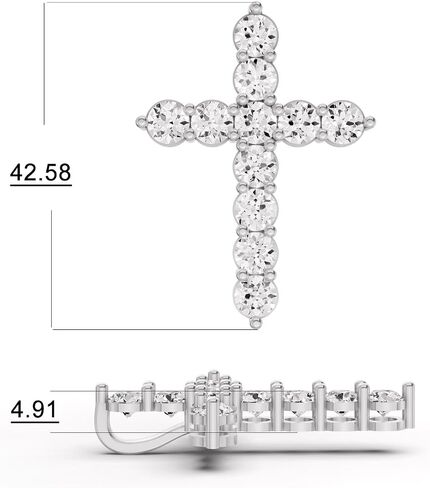TimeLess Classics 0.50-3 CTW Cross Pendant Necklace With Lab-Grown Diamond in 14K Gold | Color E-F | Clarity VS1-VS2 in Kuwait