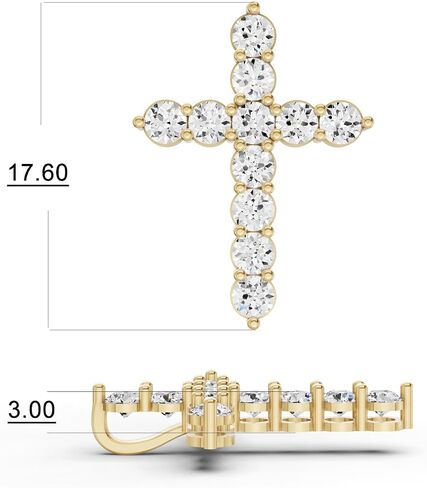 TimeLess Classics 0.50-3 CTW Cross Pendant Necklace With Lab-Grown Diamond in 14K Gold | Color E-F | Clarity VS1-VS2 in Kuwait