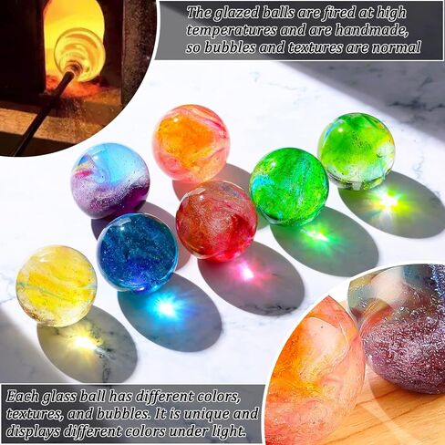 7 PCS 40mm ملونة من الكرات الزجاجية الكريستالية الكرات مجموعة مجالات طبيعية زخرفية مع LED قاعدة خشبية قاعدة ليلية ديكور لحفل زفاف المنزل ، الحفلات إيجابية الطاقة in Saudi Arabia