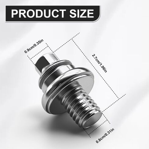 2PCS Side Battery Terminal Bolts, Side Post Battery Terminal, 3/8''-16 Standard Post Extender Short Stud, Car Accessories Electrical Cell Cable Bolts Compatible with Chevy GMC Buick in Kuwait