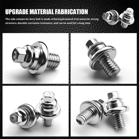 2PCS Side Battery Terminal Bolts, Side Post Battery Terminal, 3/8''-16 Standard Post Extender Short Stud, Car Accessories Electrical Cell Cable Bolts Compatible with Chevy GMC Buick in Kuwait