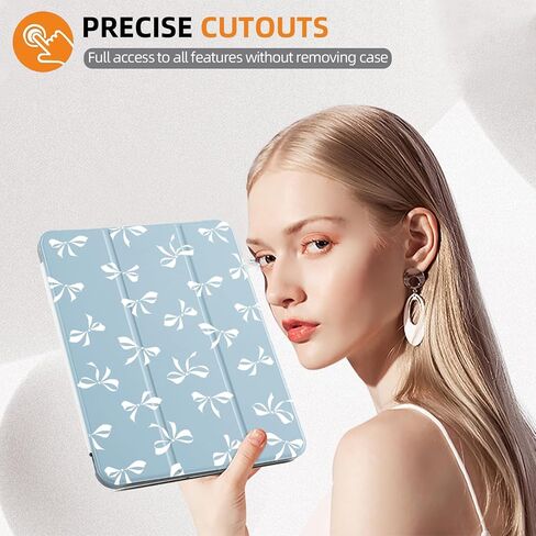CozyNestCYPink Bow Knot Case for Ipad(9.7-Inch 6Th/5Th) Kawaii Girly Bows Cover for Ipad 2018/2017 Auto Sleep/Wake Beautiful Aesthetic Case Shockproof Protective with Pencil Holder for Girl Women in Kuwait