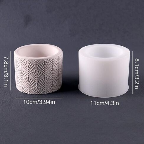 Round Vintage Pattern Flower Pot Silicone Mold Concrete Succulent Planter Vase Mold Candle Pen Holder Plaster Epoxy Resin Cement Clay Mould in Kuwait