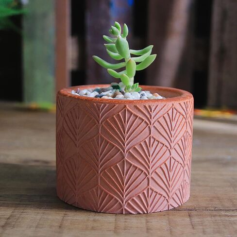 Round Vintage Pattern Flower Pot Silicone Mold Concrete Succulent Planter Vase Mold Candle Pen Holder Plaster Epoxy Resin Cement Clay Mould in Kuwait