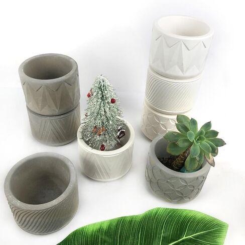 Round Vintage Pattern Flower Pot Silicone Mold Concrete Succulent Planter Vase Mold Candle Pen Holder Plaster Epoxy Resin Cement Clay Mould in Kuwait