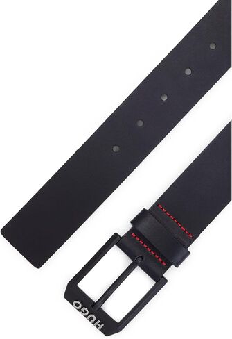 HUGO Men's Gelio-B Sz40 Leather Belt with Matte Black Logo Clasp in Saudi Arabia