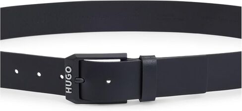 HUGO Men's Gelio-B Sz40 Leather Belt with Matte Black Logo Clasp in Saudi Arabia