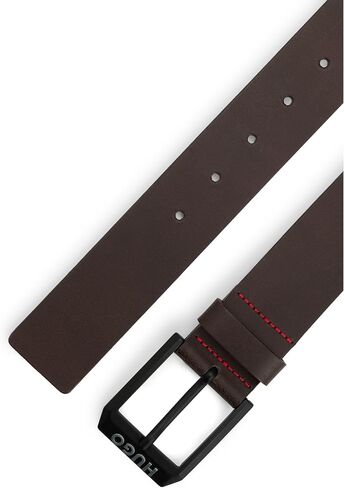 HUGO Men's Gelio-B Sz40 Leather Belt with Matte Black Logo Clasp in Saudi Arabia