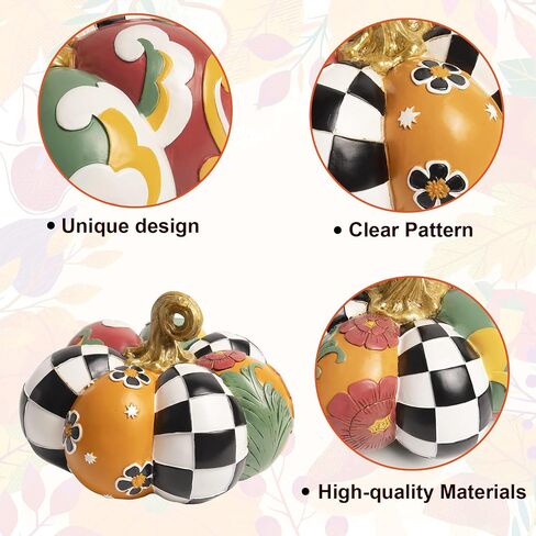 Thanksgiving Decorations for Home, Resin Set of 3 Decorative Stackable Corn Pumpkins, Fall Pumpkins Figurines Seasonal Harvest Indoor Table Centerpiece Mantel Outdoor Porch Decor in Kuwait