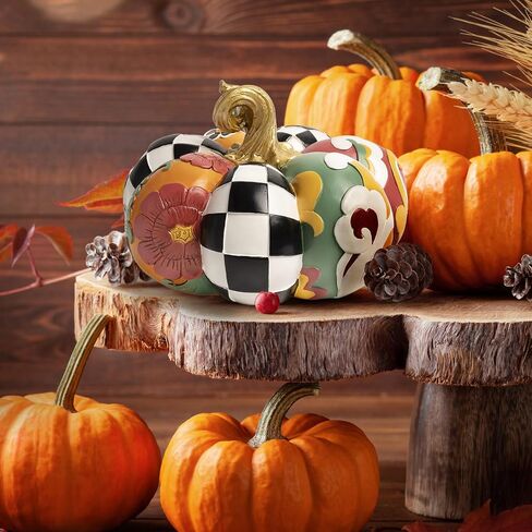 Thanksgiving Decorations for Home, Resin Set of 3 Decorative Stackable Corn Pumpkins, Fall Pumpkins Figurines Seasonal Harvest Indoor Table Centerpiece Mantel Outdoor Porch Decor in Kuwait