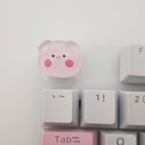 شخصية لطيف الكرتون شفافة Keycap اليدوية OEM ملف تعريف Keycap قاعدة DIY مخصص ESC الخلفية Keycap للوحة المفاتيح الميكانيكية MX التبديل (خنزير) in Kuwait