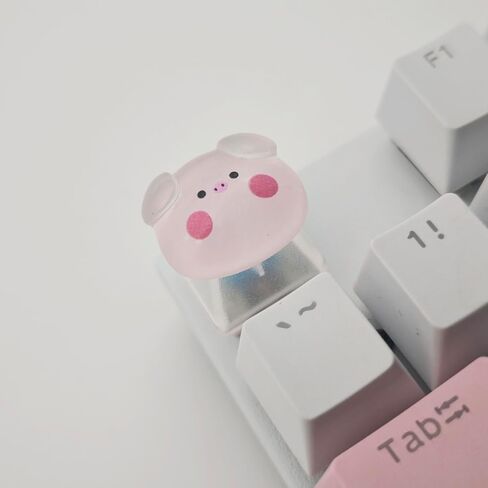 شخصية لطيف الكرتون شفافة Keycap اليدوية OEM ملف تعريف Keycap قاعدة DIY مخصص ESC الخلفية Keycap للوحة المفاتيح الميكانيكية MX التبديل (خنزير) in Kuwait