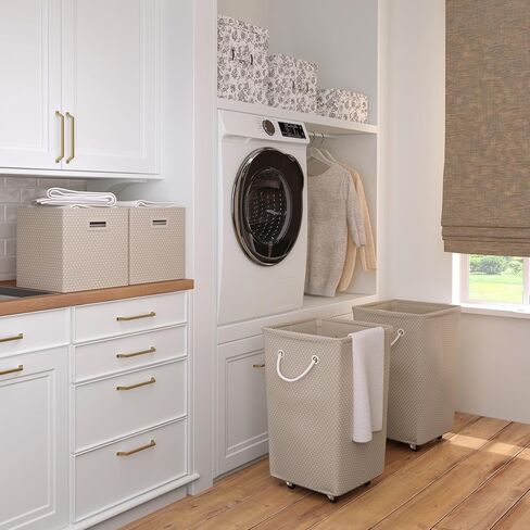 Martha Stewart Essential Collapsible Stackable Decorative Home Storage Organization With Lidded Tops, Set of 2 Nesting Boxes with Lids, Bedford Floral in Kuwait