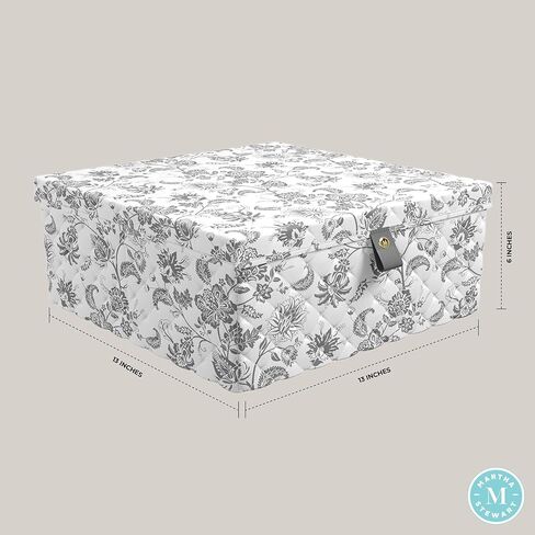 Martha Stewart Essential Collapsible Stackable Decorative Home Storage Organization With Lidded Tops, Set of 2 Nesting Boxes with Lids, Bedford Floral in Kuwait