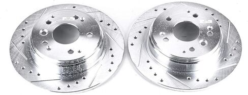 Power Stop JBR987XPR Rear Evolution Drilled & Slotted Rotor Pair For Acura TL 2004-2008, Honda Element 2003-2011 [Model Specific] in Saudi Arabia