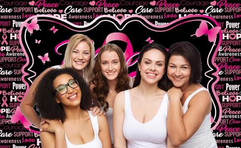 خلفية للتوعية بسرطان الثدي مقاس 7x5أقدام، شريط وردي، خلفية شهر للتوعية بالثدي للنساء، ديكورات حفلات التوعية بسرطان الثدي (84 × 60 بوصة) in Kuwait