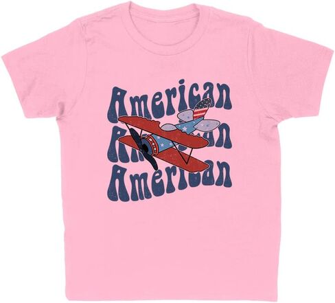 Plane American Kids T-Shirt Youth in Saudi Arabia
