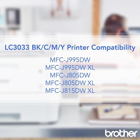 Brother Genuine LC30334PKS 4-Pack, Super High-Yield INKvestment Tank Ink Cartridges; Includes 1 Cartridge Each of Black, Cyan, Magenta & Yellow, Page Yield Up to 1,500 Pages/Cartridge, LC3033 in Saudi Arabia