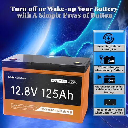 بطارية ليثيوم 12V 125AH ، المجموعة 27 بطارية Deep Cycle LifePo4 ، 1280VA Bluetooth 100A BMS للبطارية البحرية ، بطارية RV ، بطارية الطاقة الشمسية ، التخييم ، عربة الجولف ، محرك التصيد ، كحد أقصى 15000 دورة 10 سنوات in Saudi Arabia