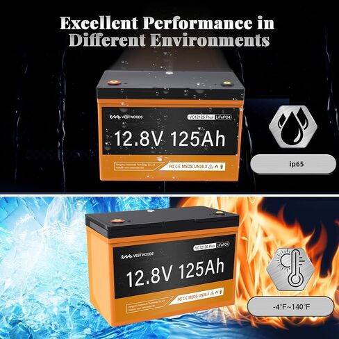 بطارية ليثيوم 12V 125AH ، المجموعة 27 بطارية Deep Cycle LifePo4 ، 1280VA Bluetooth 100A BMS للبطارية البحرية ، بطارية RV ، بطارية الطاقة الشمسية ، التخييم ، عربة الجولف ، محرك التصيد ، كحد أقصى 15000 دورة 10 سنوات in Saudi Arabia