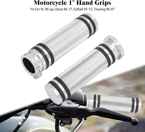 Hand Grips 1 Inch 25mm Universal Handlebar Throttle Grip CNC Replacement Motorcycle 1" Handle Bars Fit for Harley Dyna Softail Sportster XL XR Touring Road Electra Glide 1996-2007 in Kuwait