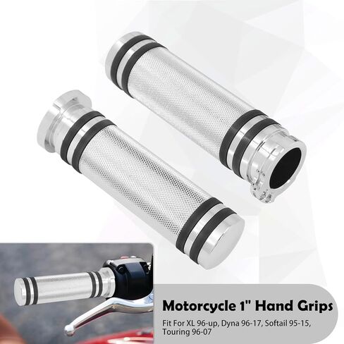 Hand Grips 1 Inch 25mm Universal Handlebar Throttle Grip CNC Replacement Motorcycle 1" Handle Bars Fit for Harley Dyna Softail Sportster XL XR Touring Road Electra Glide 1996-2007 in Kuwait