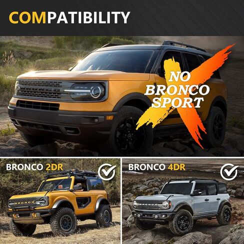 for Bronco Towing Hitch Receiver with Cover Accessories Compatible with 2021 2022 2023 2024 Ford Bronco 2/4 Doors, Rear Bumper Trailer Hitch Kit 2 Inch Tow Hook Combo (Excluding Bronco Sport) in Saudi Arabia