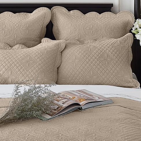 Calla Angel Sage Garden Luxury Cotton Cotton Pure Matelasse Quilted Pillow Sham ، Euro ، 26x26 ، Ivory in Saudi Arabia