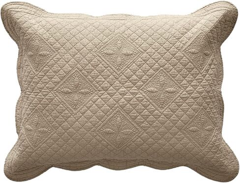 Calla Angel Sage Garden Luxury Cotton Cotton Pure Matelasse Quilted Pillow Sham ، Euro ، 26x26 ، Ivory in Saudi Arabia