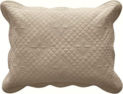Calla Angel Sage Garden Luxury Cotton Cotton Pure Matelasse Quilted Pillow Sham ، Euro ، 26x26 ، Ivory in Saudi Arabia