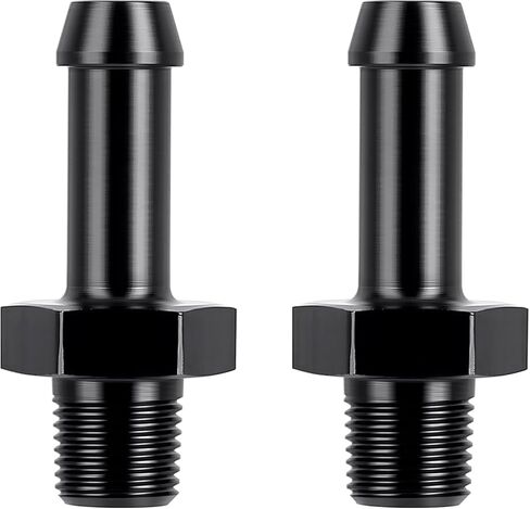 EVIL ENERGY 1/2" NPT Male to 5/8" Barb Fitting Adapter Straight Aluminum Black 2PCS in Saudi Arabia