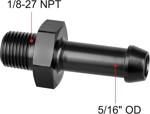 EVIL ENERGY 1/2" NPT Male to 5/8" Barb Fitting Adapter Straight Aluminum Black 2PCS in Saudi Arabia
