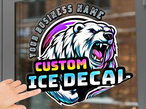 Window Clear Decal Design - Full Color ║ Your Logo or Design We Print Clear Permanent Sticker or Static Cling ║ Waterproof on Windows Storefront ║ Made in The USA ║ Customized Logo in Saudi Arabia