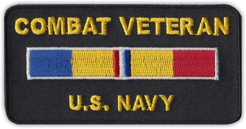 Patch, Embroidered, Combat Veteran U.S. Navy, 4" x 2" in Saudi Arabia