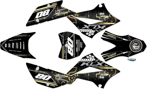 مجموعة رسومات لـ Kawasaki KLX 110 (2010-2024) سلسلة RIFT Green-Shift 16 Mil-Dirt Bike Custom Racing Decals Kit ، in Kuwait