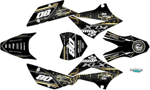 مجموعة رسومات لـ Kawasaki KLX 110 (2010-2024) سلسلة RIFT Green-Shift 16 Mil-Dirt Bike Custom Racing Decals Kit ، in Kuwait