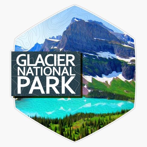 Magnet Glacier National Park 3 Magnet Vinyl Secal Sticker 5 " in Saudi Arabia