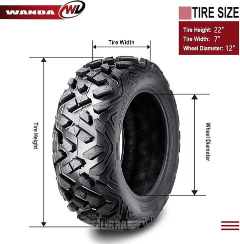 Wanda Set 2 ATV Tires 22x7-12 6PR FIT لعام 2008 Polaris Sportsman 300 in Saudi Arabia
