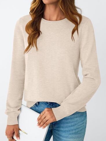 Lillusory Womens Lightweight Sweater Fall Fashion 2025 Pullover Soft Basic Basic Knit Tops Datual Tops With Winter Thospits Comples in Saudi Arabia