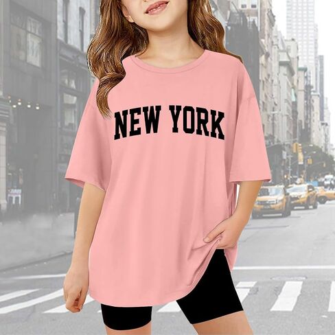 New York Tshirts for Girls Letter Graphic Crewneck Shirt Shirt Excerty Excery Teee Tops in Kuwait